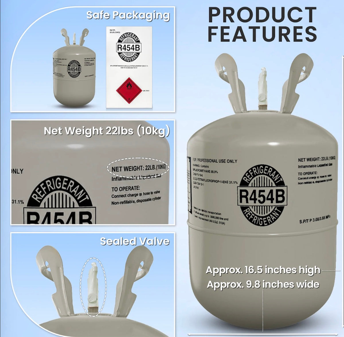 R454B compatible HVAC and refrigeration equipment