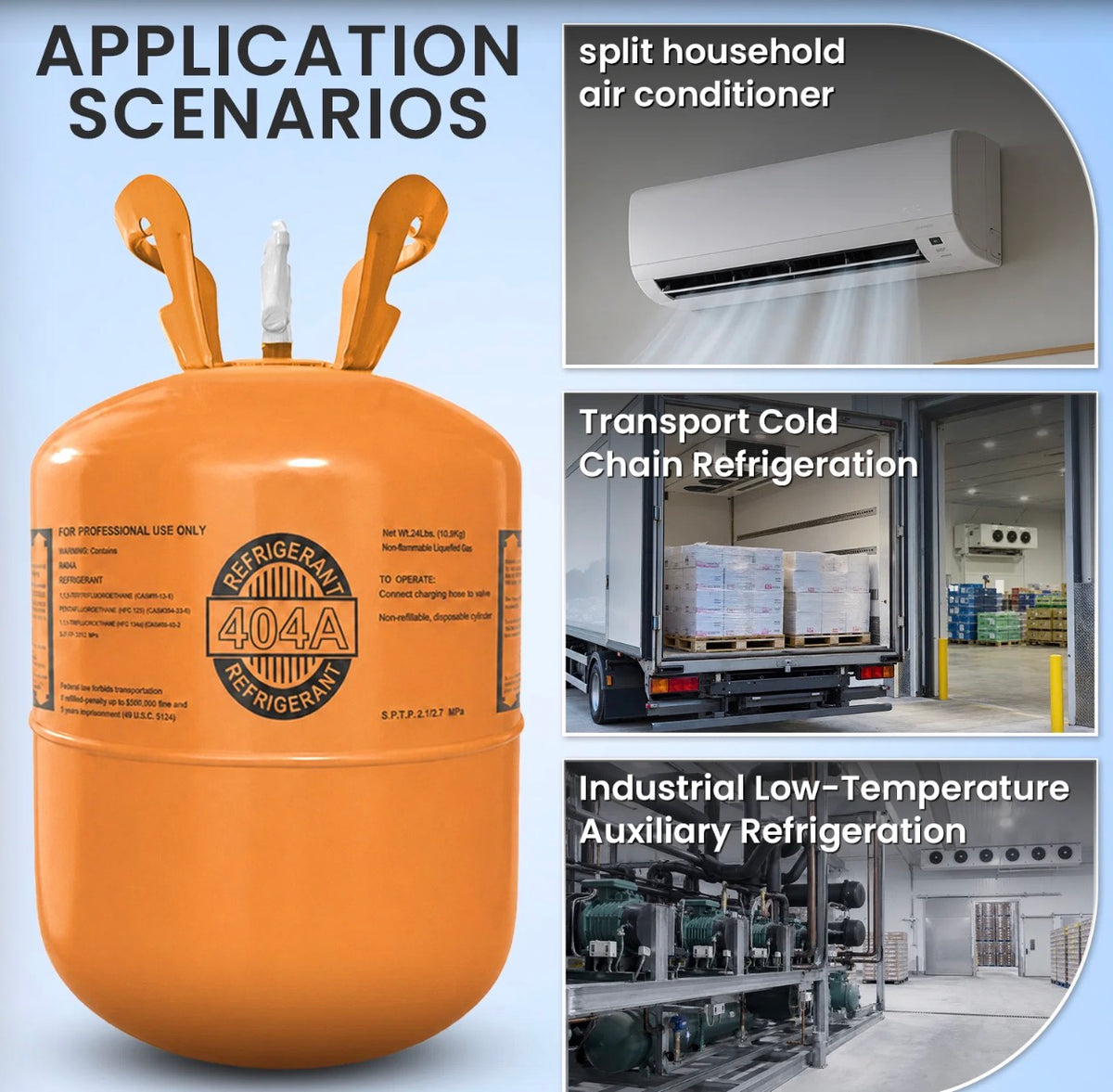 R404A refrigerant cylinder