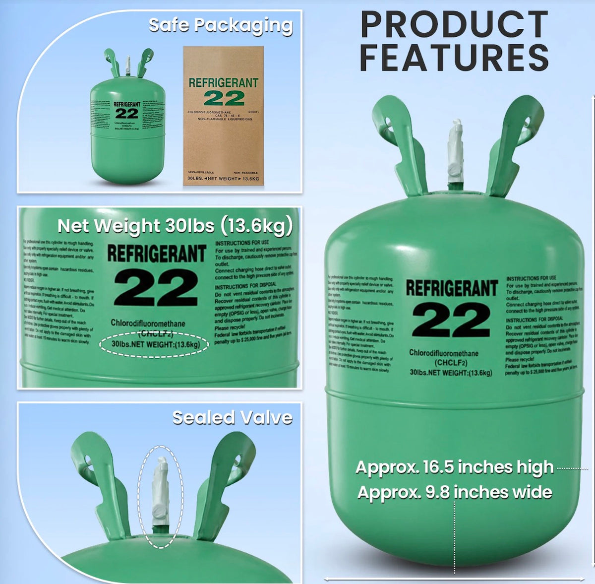 R22 compatible HVAC and refrigeration equipment
