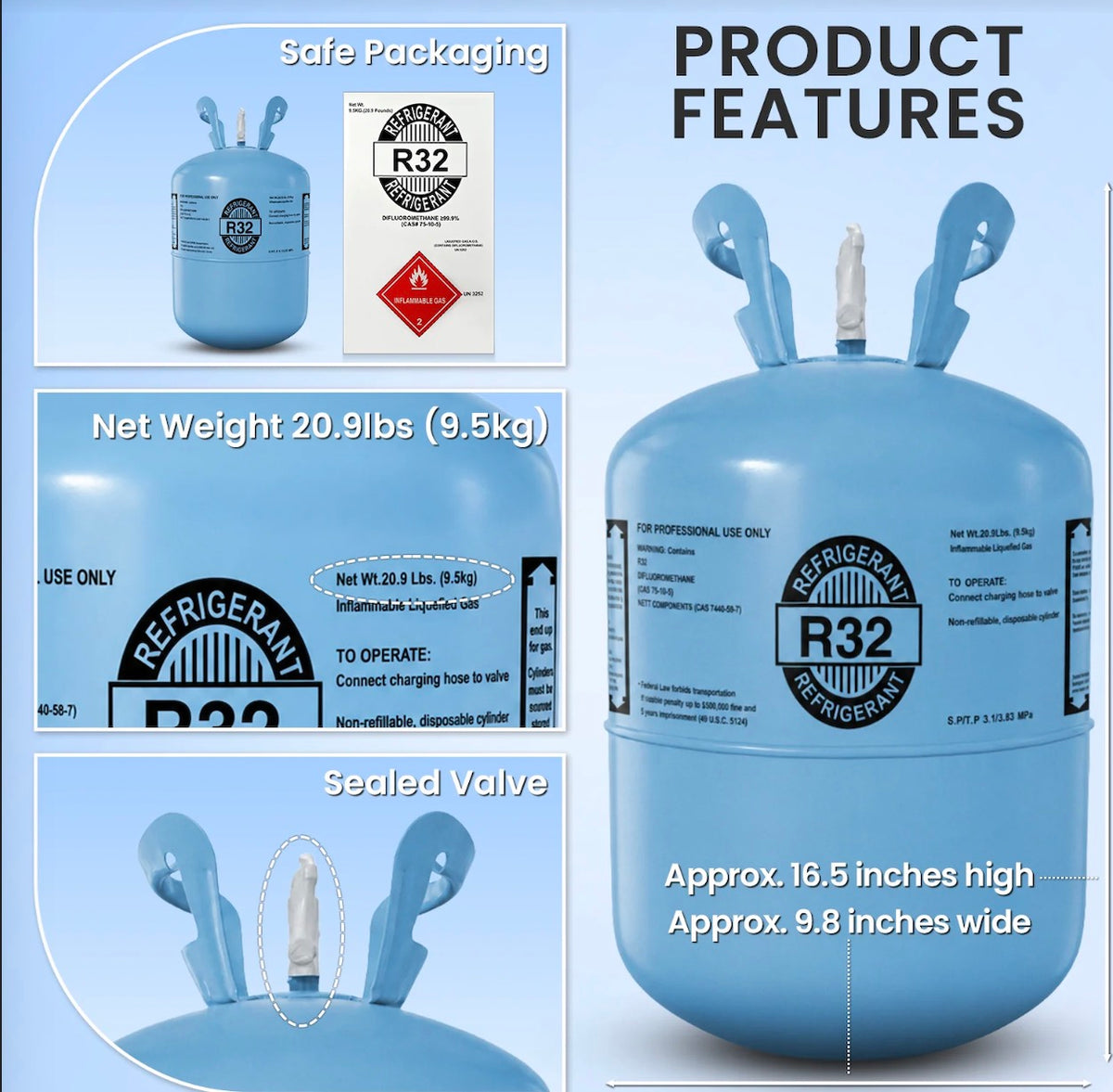 R32 compatible HVAC and refrigeration equipment