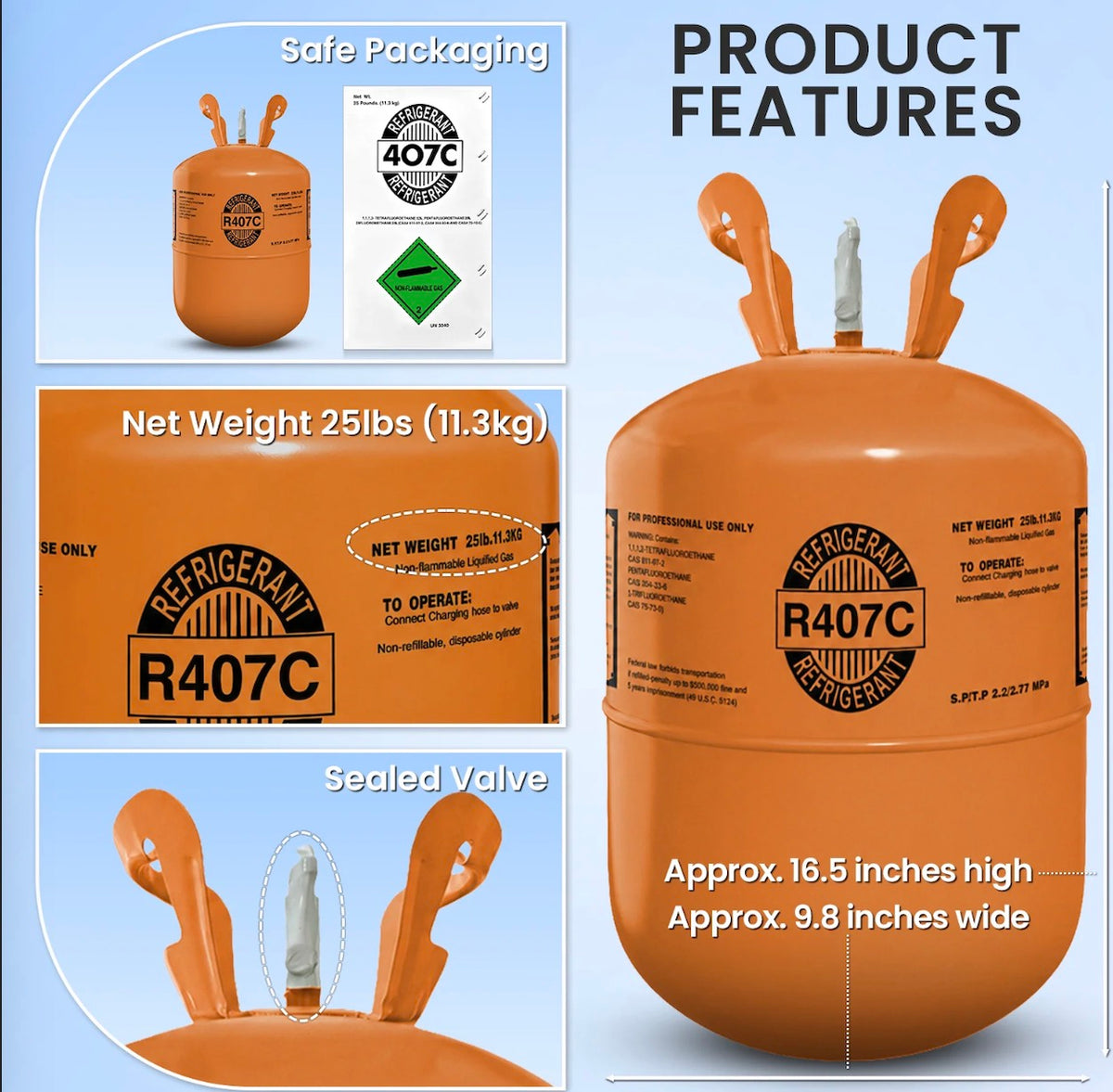 R407C compatible HVAC and refrigeration equipment